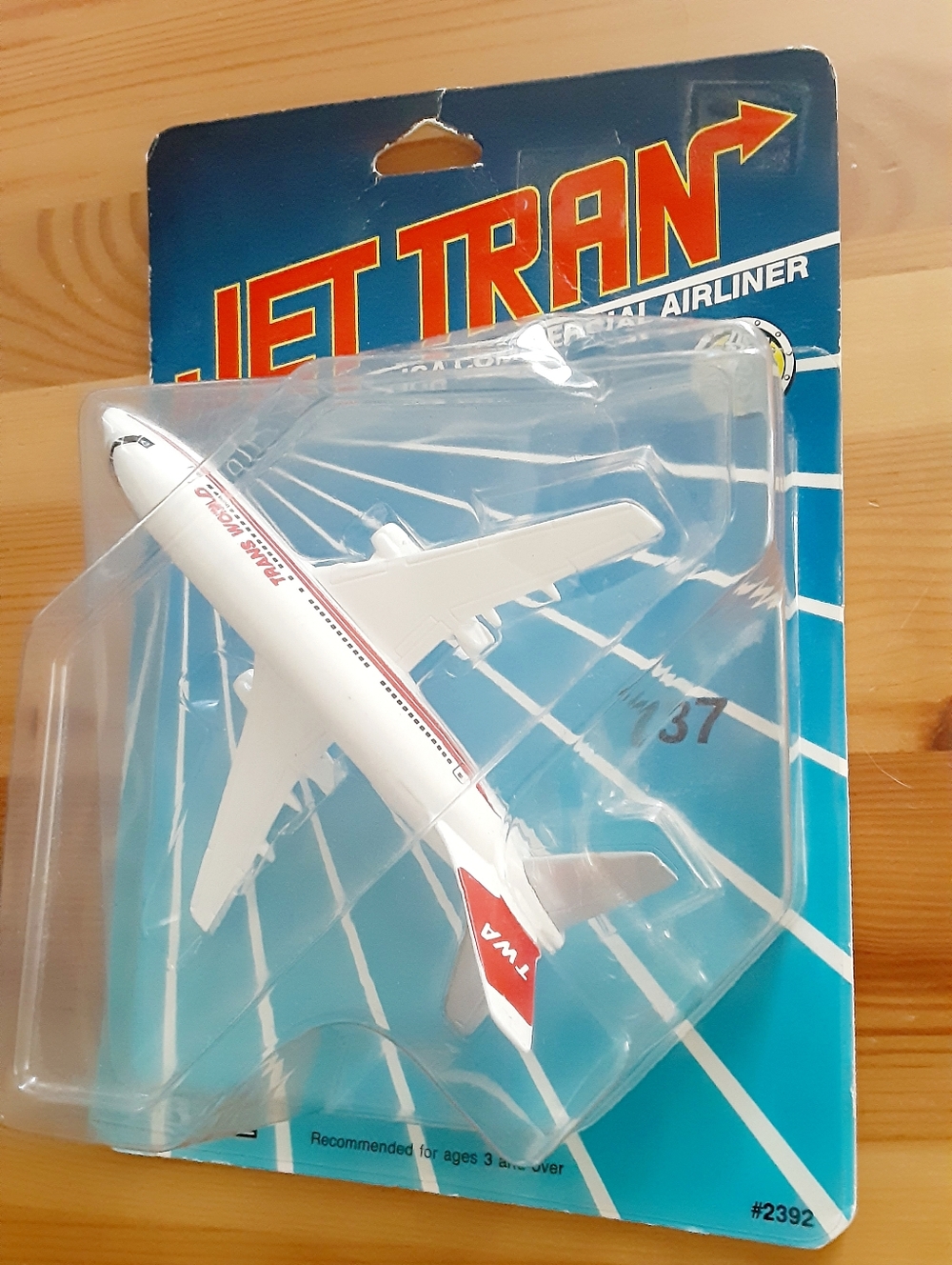 JetTran Die-Cast TWA 737 Airliner Toy Transworld Airline